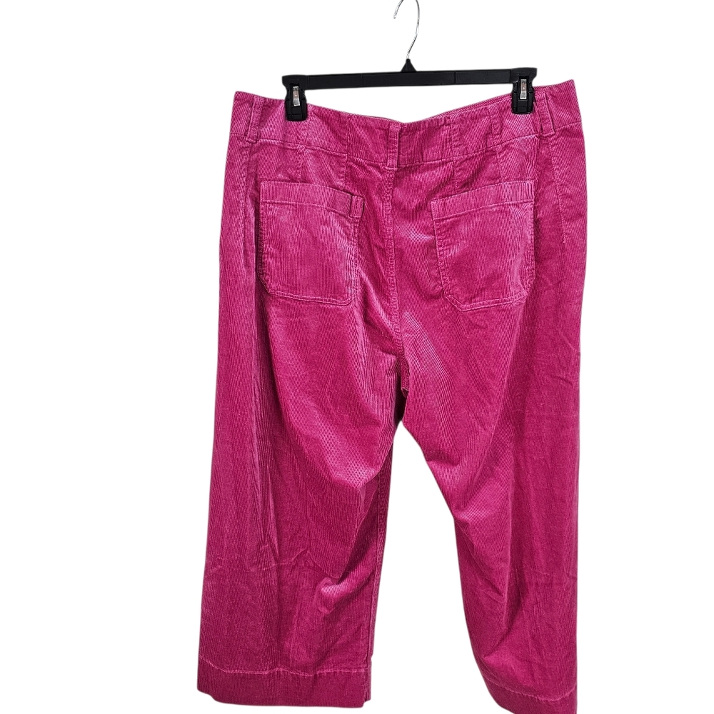 Maeve Anthropologie Colette Cropped Wide-Leg Corduroy Pants Barbiecore - Picture 3 of 8